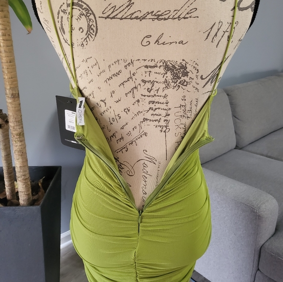Fashion Nova Show off Mesh Midi Dress, Green, Backless, Size M - Picture 8 of 10